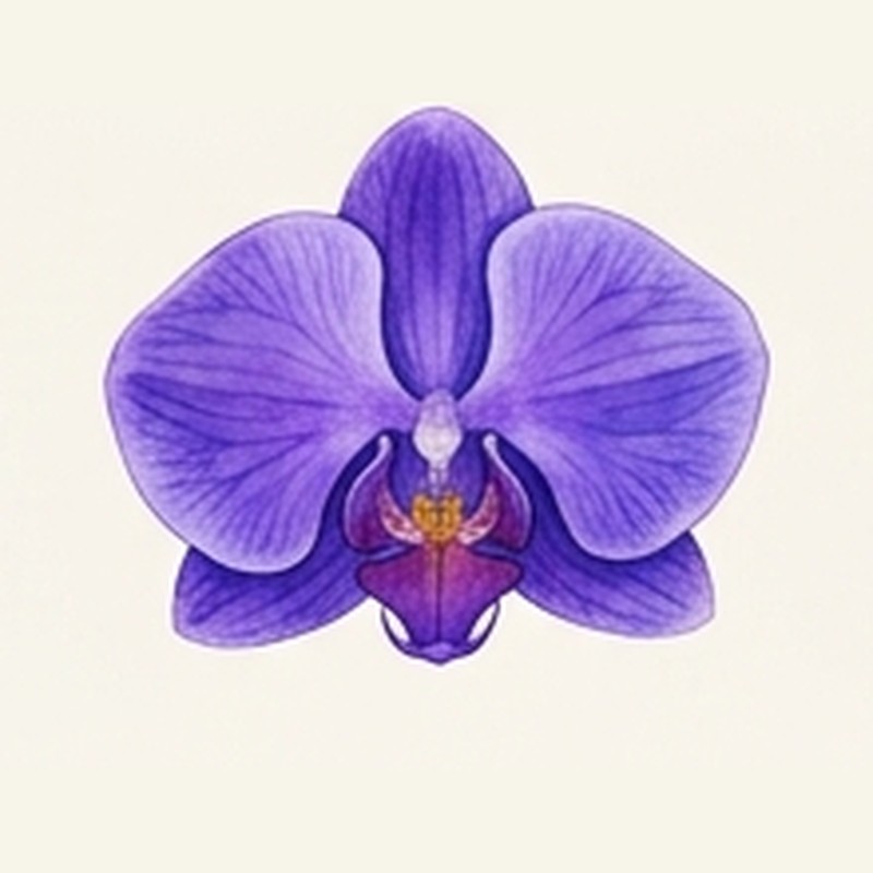 Orchid illustration representing the zodiac sign Aquarius