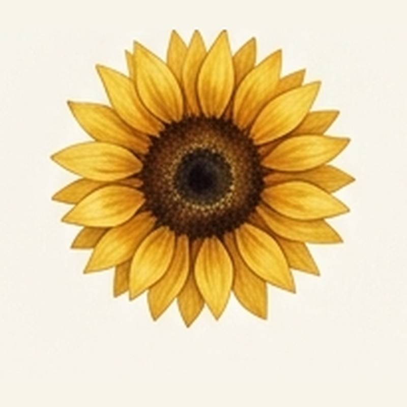 Sunflower illustration representing the zodiac sign Leo