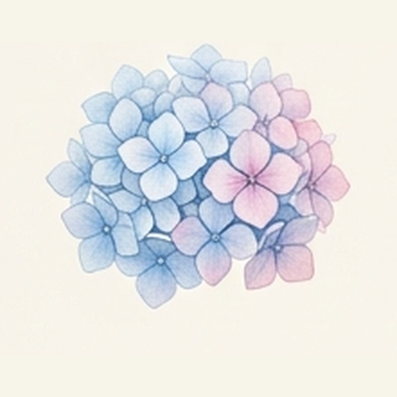 Hydrangea illustration representing the zodiac sign Libra
