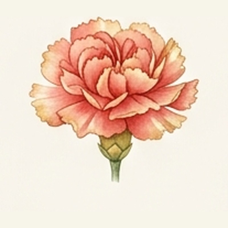 Carnation illustration representing the zodiac sign Sagittarius