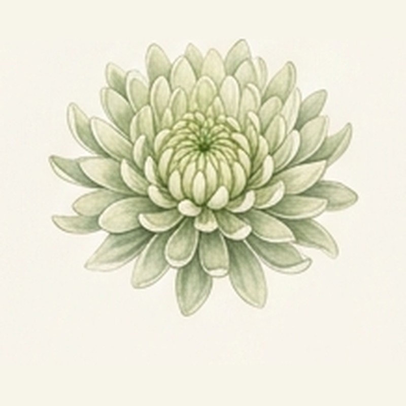 Chrysanthemum illustration representing the zodiac sign Virgo